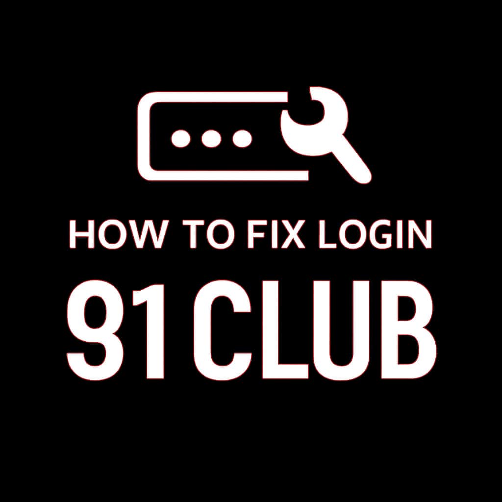 A badge indicating assistance with 91 Club login issues.