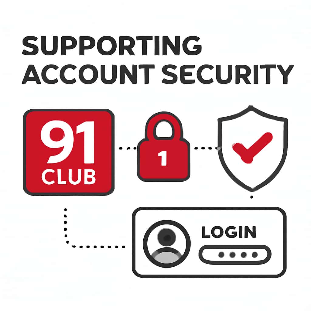 An educational diagram regarding 91 Club account security.